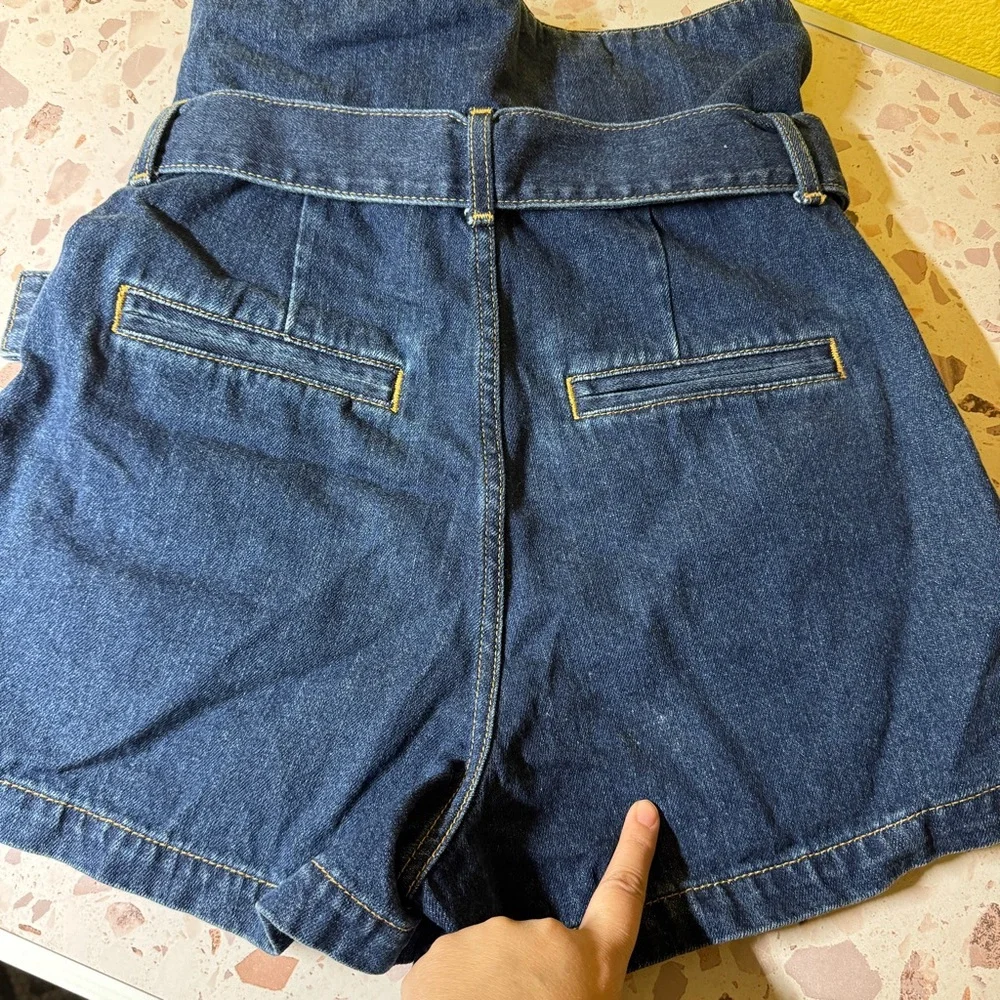 Moussy Size 27 High Rise Jean Shorts‎ Blue Medium Wash